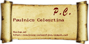 Paulnics Celesztina névjegykártya